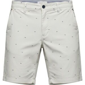 Cactus Man Ricky Singh Mens 34 Chino Shorts White Bird Print Coastal Summer